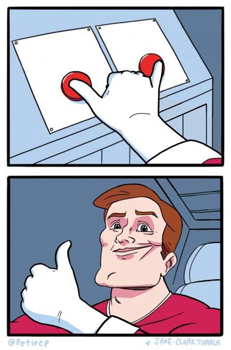 “Two buttons” meme .